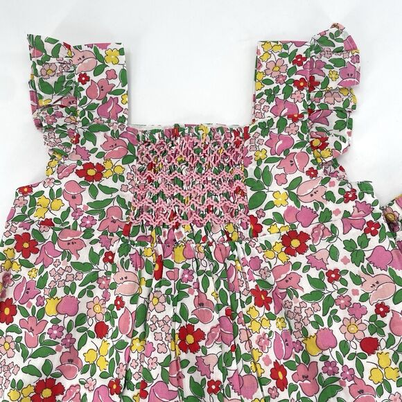 NWT Baby Boden Dress & Bloomers 12-18 Months Multi Smocked Floral Easter - Picture 2 of 6